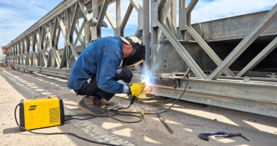 Siguen los trabajos de mantenimiento en el puente Bailey de la ruta 3