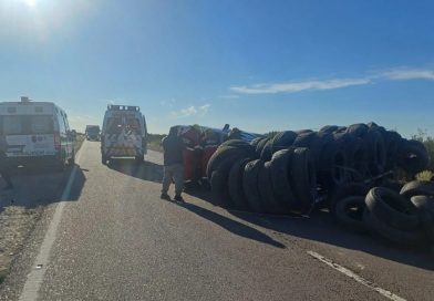 Una camioneta que venía hacia Bahía Blanca volcó en la ruta 22