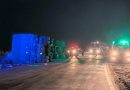 Camionero alcoholizado volcó en la ruta 35: llevaba botellas de agua mineral