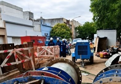 Prosiguen los trabajos de rehabilitación en el acueducto Brandsen
