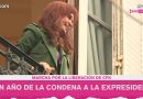 Cristina Kirchner salió al balcón de su casa y saludó a la militancia a un año de su detención