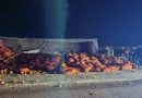 Volcó un acoplado cargado con cebollas en la ruta 35