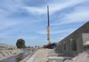 Canal Maldonado: colocaron las plataformas para levantar el puente de calle Líbano